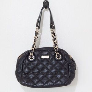 kate spade Maryanne Diamond Quilted Leather Shoulder Bag, Black with Gold